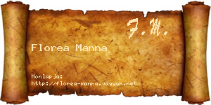 Florea Manna névjegykártya